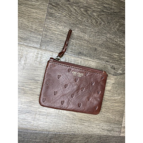 Fat Face Bags Fat Face Leather Coin Purse Embossed Hearts
